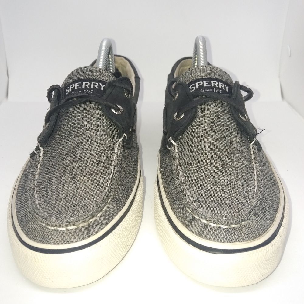 Sperry Top Sider Bahama 2 Leather Collar Boat Shoes Men's Size 9 M Black, White - Picture 3 of 8